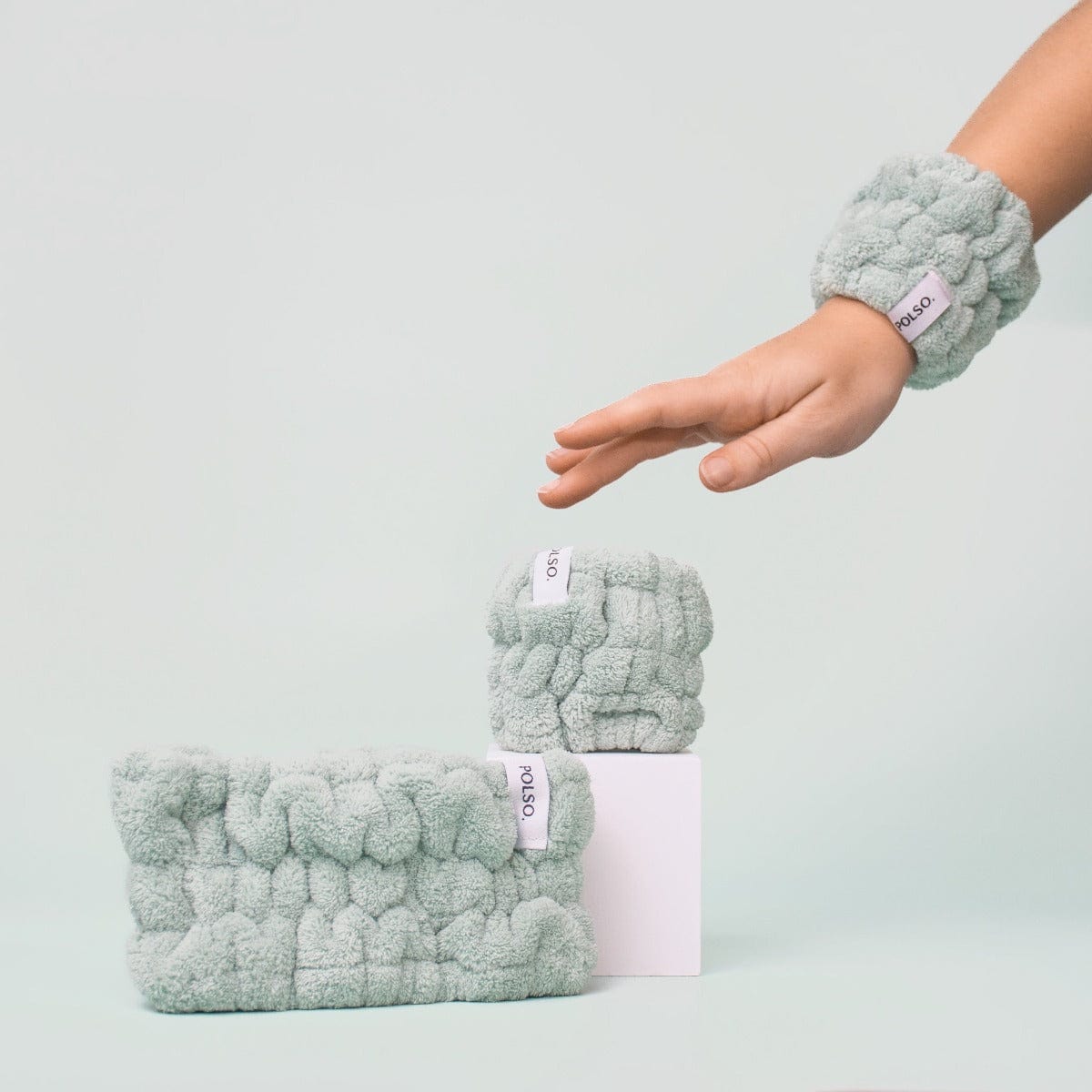 Sage Green Headband and Wash Cuff Product Image