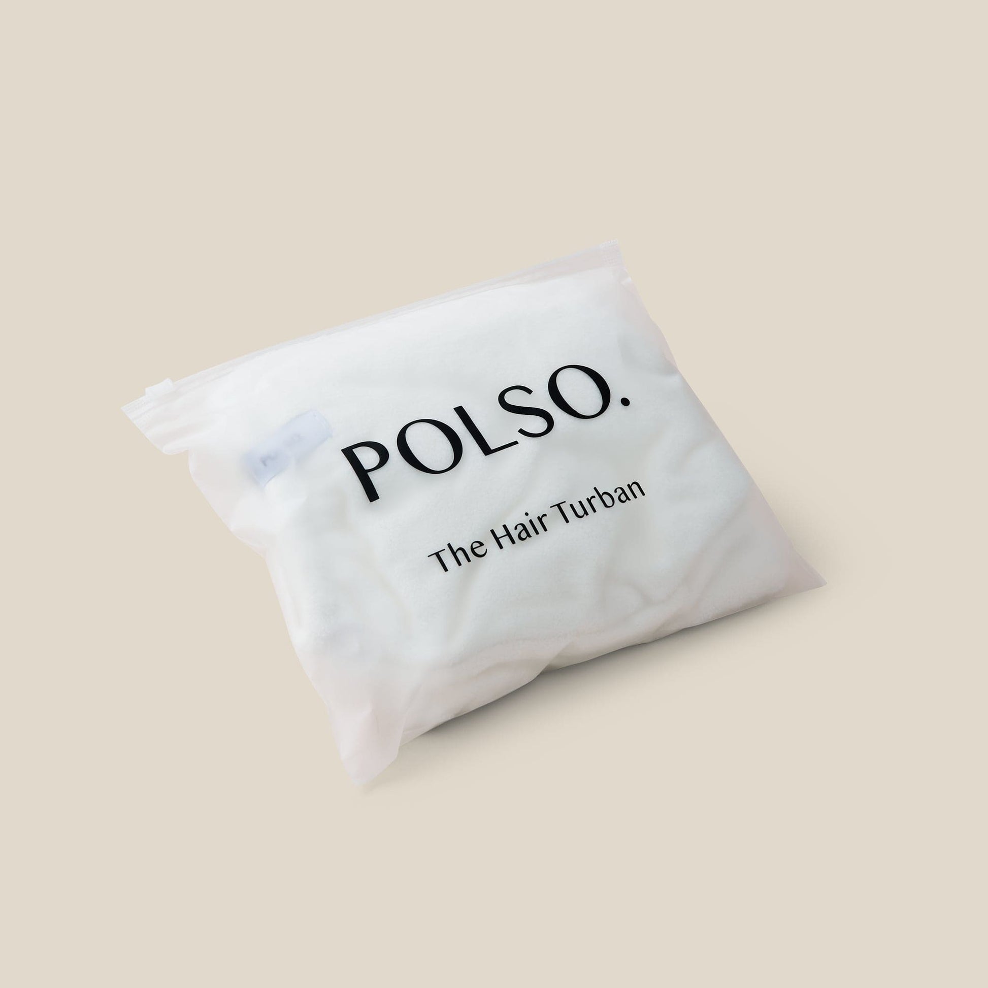 Spa White Hair Turban in POLSO Pouch