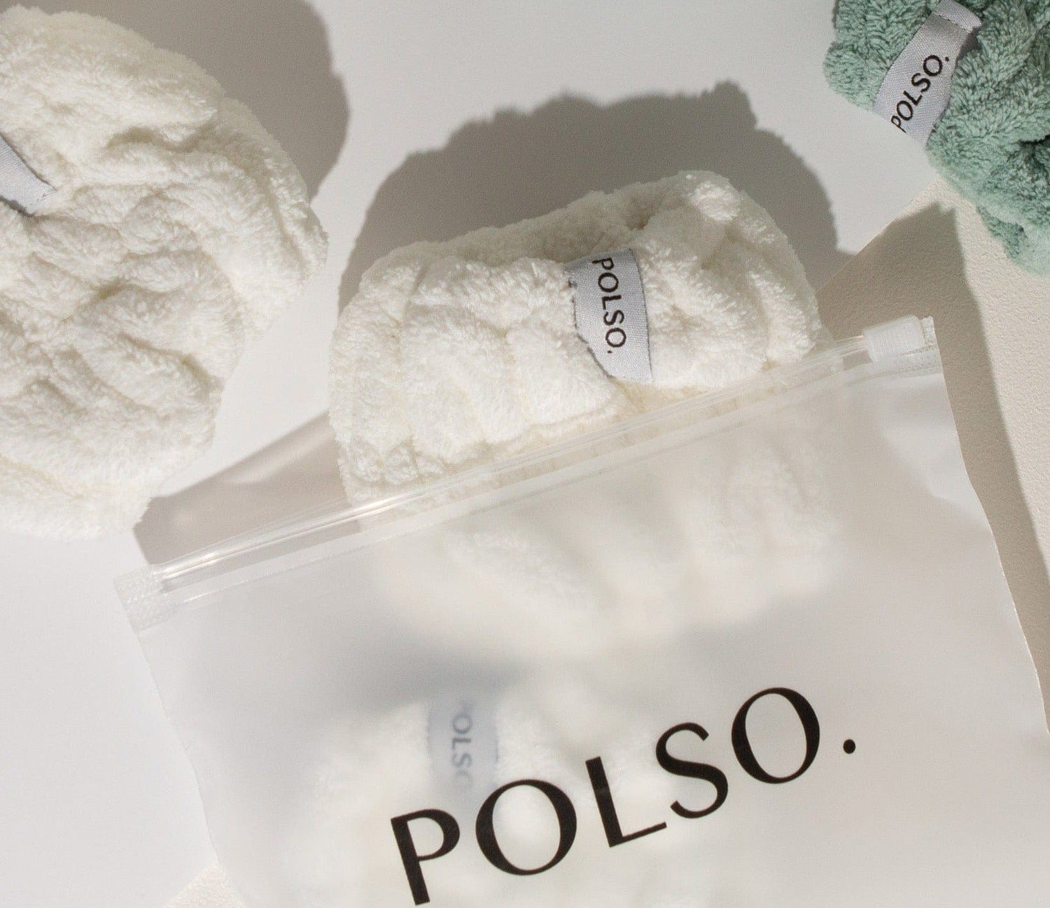 Sage Green & Spa White Wash Cuffs for washing face product image