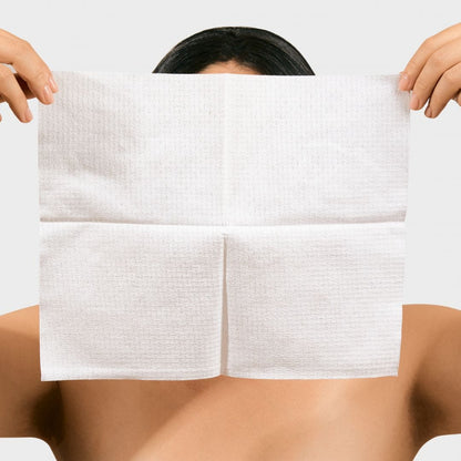POLSO Cleansing Cloth Face Towel - Square towel in front of face