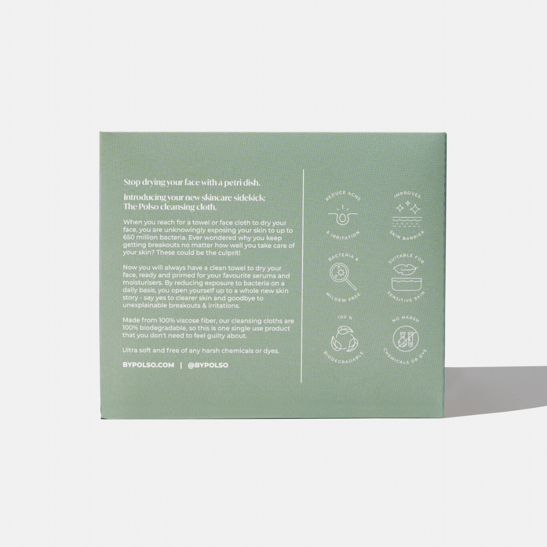 POLSO Cleansing Cloth Face Towel Box - Back
